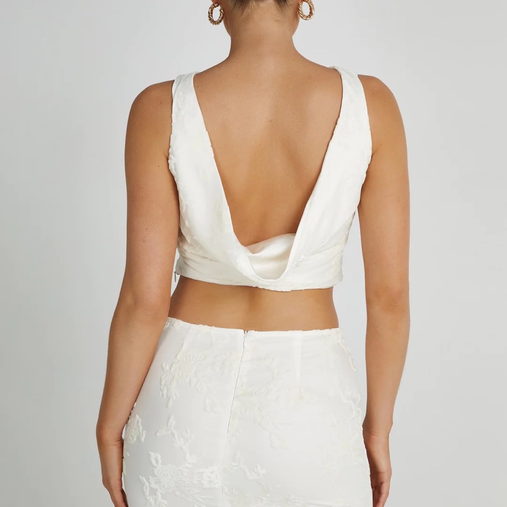 Meshki MONA Cowl Neck Top - White XS